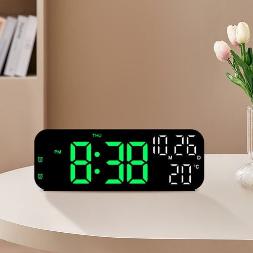9 Inch Digital Clock, Simple Alarm Clock, Multi-Function LED Clock, 3 Levels Adjustable Brightness, Date/Snooze Alarm/Temperature Display, Suitable