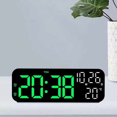 9 Inch Digital Clock, Simple Alarm Clock, Multi-Function LED Clock, 3 Levels Adjustable Brightness, Date/Snooze Alarm/Temperature Display, Suitable