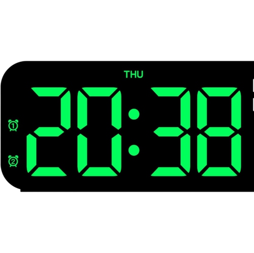 9 Inch Digital Clock, Simple Alarm Clock, Multi-Function LED Clock, 3 Levels Adjustable Brightness, Date/Snooze Alarm/Temperature Display, Suitable