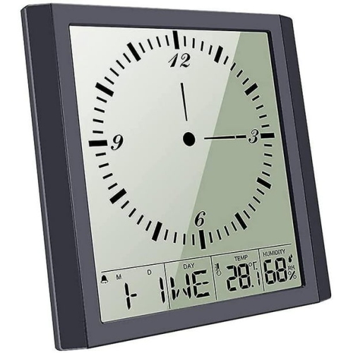 Thermometer and hygrometer multifunctional digital display smart clock Home living room can be hung or stood large screen electronic alarm clock