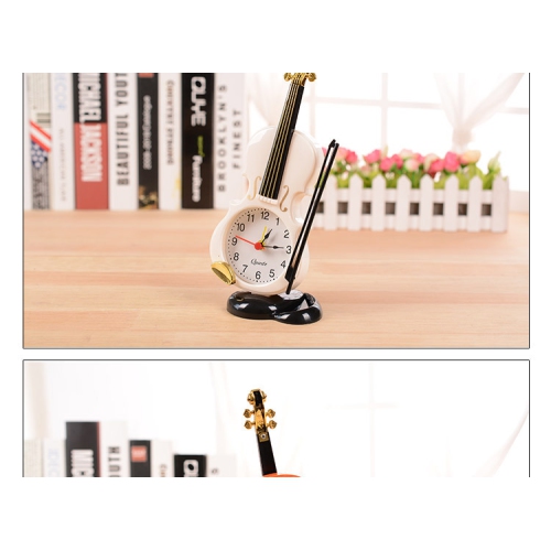 Musical Violin Alarm Clock - Musical Instrument Shape Bedside Clock Cute decoration for bedroom/living room, perfect gift for music lovers and