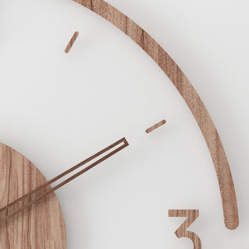 30cm Simple modern wall clock, frosted acrylic and wooden design, silent and tickless battery-powered wall clock, round simple decorative living room