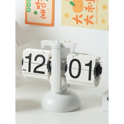 Balanced Page Turning Digital Clock, Creative Mechanical Retro Style Desk Clock Durable Automatic Page Turning Desk Clock Home Decoration Suitable