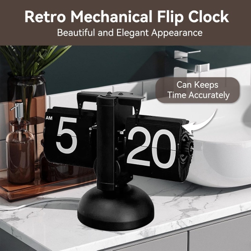 Balanced Page Turning Digital Clock, Creative Mechanical Retro Style Desk Clock Durable Automatic Page Turning Desk Clock Home Decoration Suitable