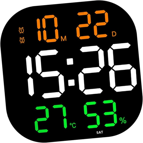 Horloge numérique intelligente avec capteur sans fil - grand écran, adapté aux personnes malvoyantes, installation murale ou de bureau