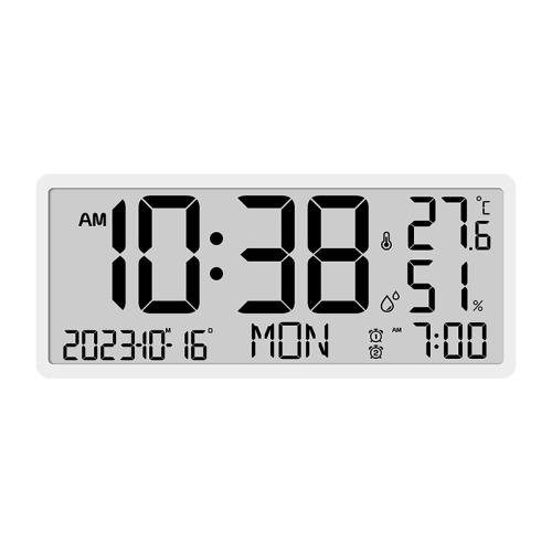 Image 1 of 5.. Creative LCD multi-function wall clock living room clock time/temperature/date display simple modern alarm clock large screen digital wall clock