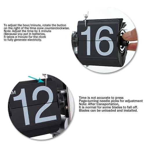 Balanced Page Turning Digital Clock, Creative Mechanical Retro Style Desk Clock Durable Automatic Page Turning Desk Clock Home Decoration Suitable