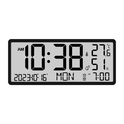 GREEN SCENIC  Creative Lcd Multi-Function Wall Clock Living Room Clock Time/temperature/date Display Simple Modern Alarm Clock Large Screen Digital