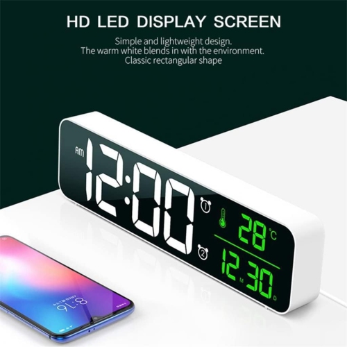 Multi-Function Bedside Clock - 3 Brightness Levels, 40 Songs, Memory Backup, ℉/℃ Convertible, Perfect Gift Multi-Function Plug-In Clock