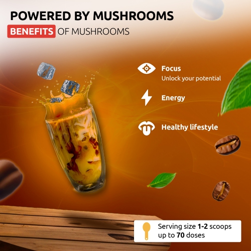 OS-MFW05 Mushroom Flat White Blend | 7-Mushroom Formula | Arabica Coffee | Energy, Focus, Immunity | 14 oz