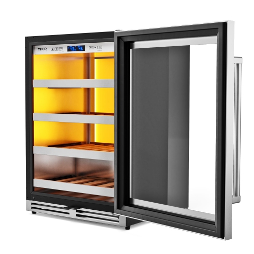 Thor Kitchen 24-Inch Single Zone Wine Cooler, 45 Wine Bottle Capacity – Model TWC24UL