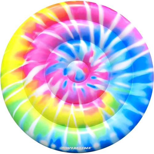 Inflatable Spiral Tie Dye Floating Island Pool Float - 65"