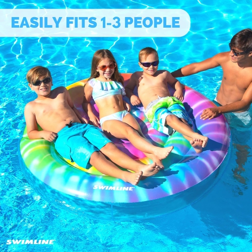 Inflatable Spiral Tie Dye Floating Island Pool Float - 65"