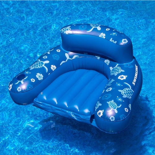 Inflatable Tropical Pool Lounge Chair - 58" - Blue