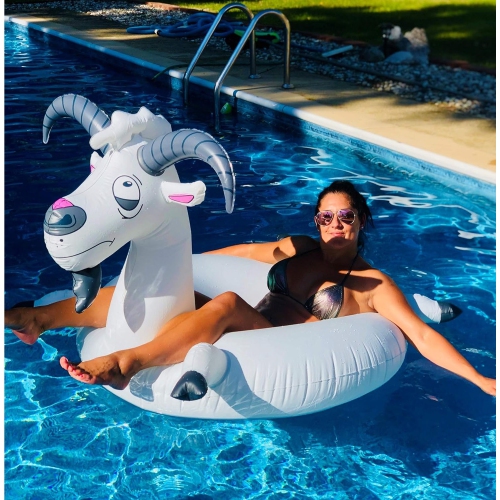Inflatable LOL Goat Swimming Pool Ring - 56" - Gray