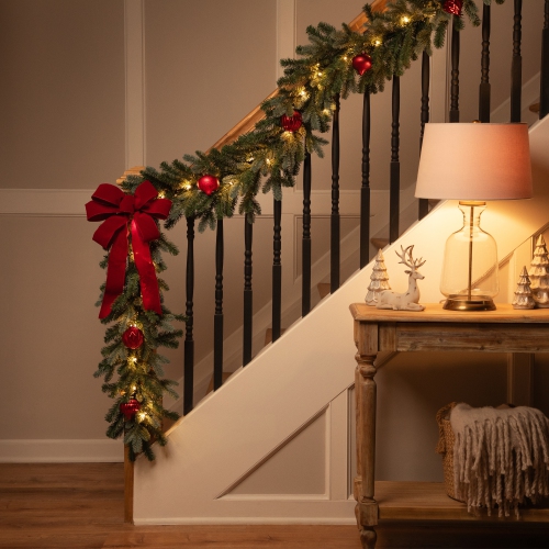 Pre-Lit Blue Spruce Artificial Christmas Garland - 9' x 14" - Clear