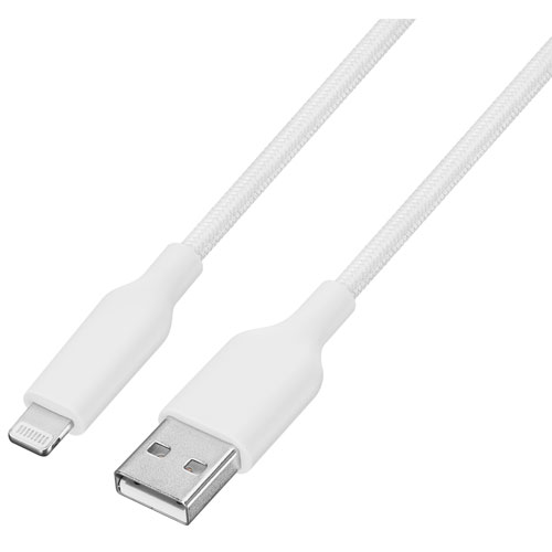 Best Buy Essentials 1.8m (5.9 ft.) Braided USB-A to Lightning Cable (BE-MCA6ALW-C) - Only at Best Buy