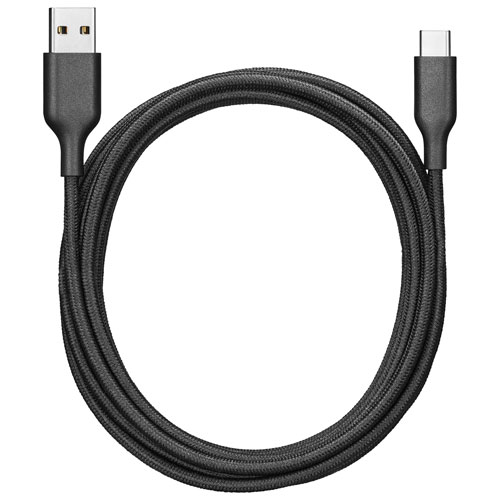 Best Buy Essentials 3m (9.8 ft.) Braided USB-C to USB-A Cable (BE-MCA10CAB-C) - Black - Only at Best Buy