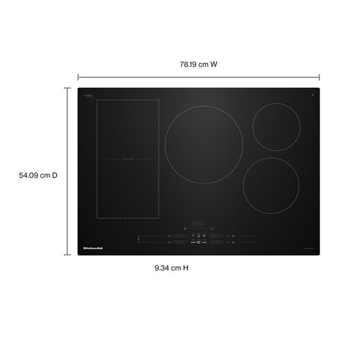 Surface de cuisson à induction Temp Cook à 5 éléments de 30 po de KitchenAid - Noir