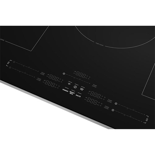 Surface de cuisson à induction Temp Cook à 5 éléments de 36 po de KitchenAid - Verre noir/Acier inoxydable
