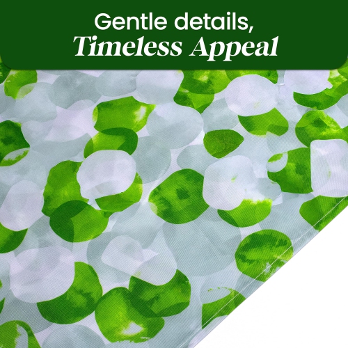 Canadian Linen Hookless Shower Curtains, 72"x72", Mildew Water Resistant Washable Polyester Bathtub Shower Curtains for Bathroom, Green Petals