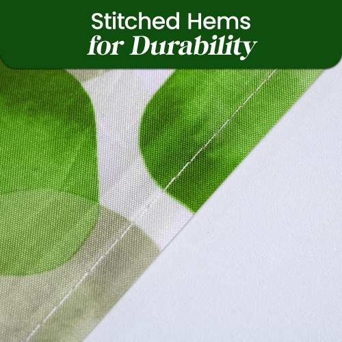 Canadian Linen Hookless Shower Curtains, 72"x72", Mildew Water Resistant Washable Polyester Bathtub Shower Curtains for Bathroom, Green Petals