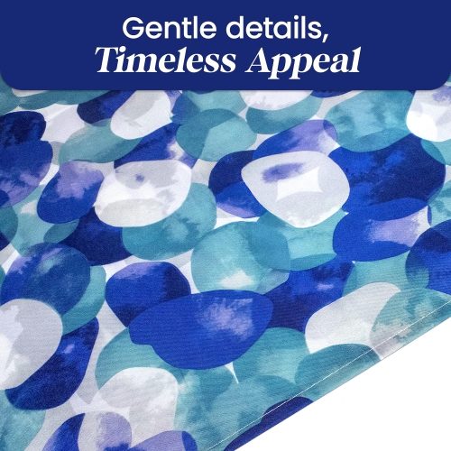 Canadian Linen Hookless Shower Curtains, 72"x72", Mildew Water Resistant Washable Polyester Bathtub Shower Curtains for Bathroom, Blue Petals