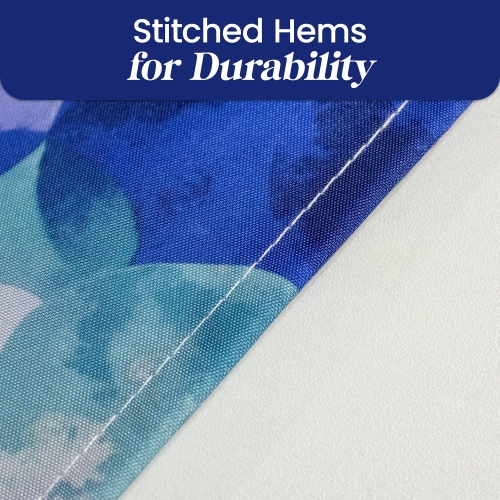 Canadian Linen Hookless Shower Curtains, 72"x72", Mildew Water Resistant Washable Polyester Bathtub Shower Curtains for Bathroom, Blue Petals