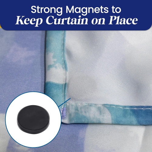 Canadian Linen Hookless Shower Curtains, 72"x72", Mildew Water Resistant Washable Polyester Bathtub Shower Curtains for Bathroom, Blue Petals