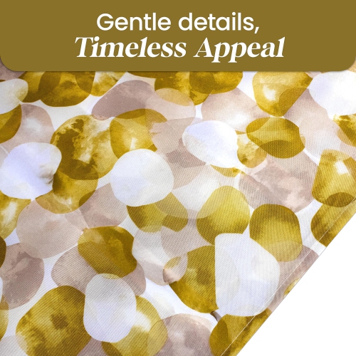 Canadian Linen Hookless Shower Curtains, 72"x72", Mildew Water Resistant Washable Polyester Bathtub Shower Curtains for Bathroom, Golden Petals