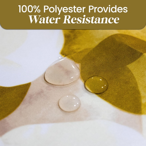 Canadian Linen Hookless Shower Curtains, 72"x72", Mildew Water Resistant Washable Polyester Bathtub Shower Curtains for Bathroom, Golden Petals