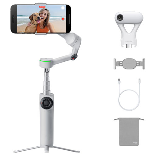 Ensemble avec stabilisateur à cardan Flow 2 Pro d'Insta360 - Gris