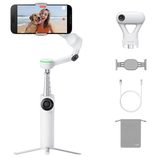 Ensemble avec stabilisateur à cardan Flow 2 Pro d'Insta360 - Blanc