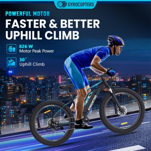 Vélo électrique de montagne à gros pneus ZEIL de Gyrocopters pour adultes avec moteur 500&nbsp;W | Pneus 27.5* 3” | Vitesse jusqu'à 40&nbsp;km/h |