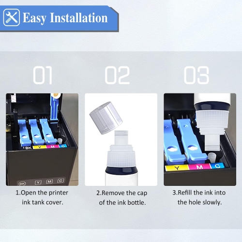 [High Yield] 10PK Compatible Ink Refill Bottle Replacement for Canon GI290 GI-290 GI 290 Ink - Canon PIXMA G1200 G2200 G3000 G3200 G4200 G4210