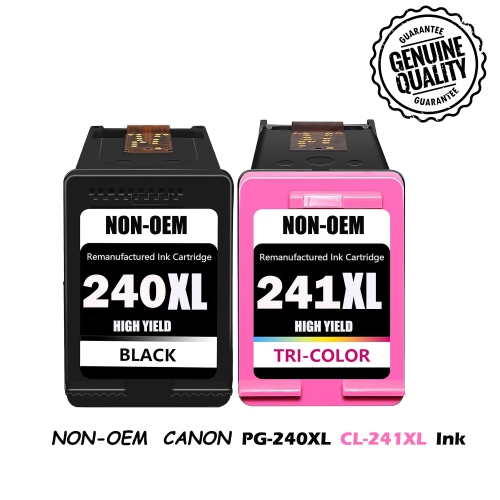[Haut rendement] 1 de remplacement de cartouche d'encre réusinée pour Canon 240 241 PG-240XL CL-241XL pg240 cl241Ink MG2120 PIXMA MG3120 MG4120 MX372
