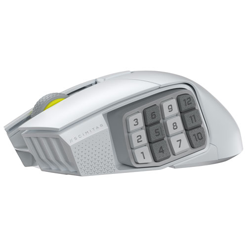 Corsair Scimitar Elite SE MMO 33000 DPI Bluetooth Gaming Mouse - White - Only at Best Buy