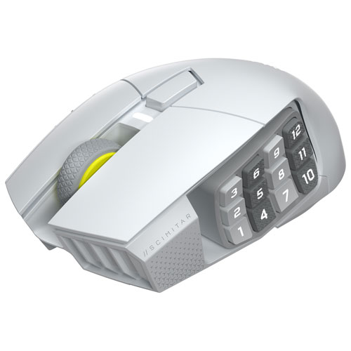Corsair Scimitar Elite SE MMO 33000 DPI Bluetooth Gaming Mouse - White - Only at Best Buy