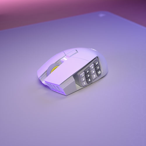 Corsair Scimitar Elite SE MMO 33000 DPI Bluetooth Gaming Mouse - White - Only at Best Buy