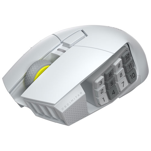 Corsair Scimitar Elite SE MMO 33000 DPI Bluetooth Gaming Mouse - White - Only at Best Buy