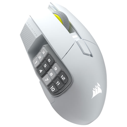 Corsair Scimitar Elite SE MMO 33000 DPI Bluetooth Gaming Mouse - White - Only at Best Buy
