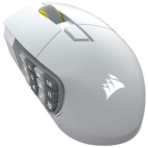 Corsair Scimitar Elite SE MMO 33000 DPI Bluetooth Gaming Mouse - White - Only at Best Buy