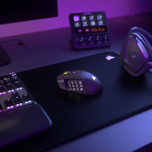 Corsair Scimitar Elite SE MMO 33000 DPI Bluetooth Gaming Mouse - Gun Metal