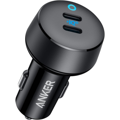 Chargeur USB-C pour l'auto d'Anker, adaptateur PowerIQ 3,0 de type C à 2 ports d'40&nbsp;W, chargeur pour l'auto iPhone 16, PowerDrive III Duo avec
