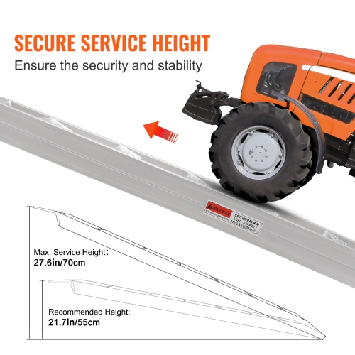Rampes en aluminium VEVOR de 72 long. X 15 larg., 6800&nbsp;lb, rampes robustes avec crochet supérieur, rampe de chargement universelle pour moto,