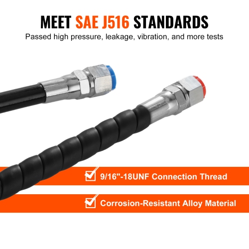 VEVOR 20 ft Outboard Hose Kit, Hydraulic Steering Hose, 2-Piece Leak-Proof TPEE Hydraulic Boat Hoses, Compatible with Marine Hydraulic Outboard