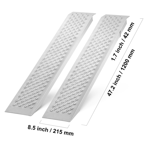 VEVOR 47.2" x 8.5" Aluminum Ramps, 880 LBS Capacity Loading Ramps for Motorcycle/Dirt Bike/Trailer/ATV/UTV/Garden Tractor/Lawn Mower, 2PCS