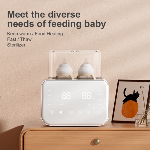 Double Bottle Warmer, Fast Milk Warmer for Breastmilk & Formula,Bottle Warmer with Timer,Thaw,Sterilizing,Keep Warm