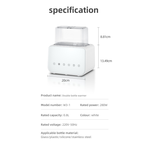 Double Bottle Warmer, Fast Milk Warmer for Breastmilk & Formula,Bottle Warmer with Timer,Thaw,Sterilizing,Keep Warm