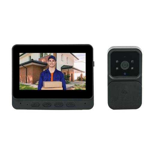 Sonnette vidéo sans fil avec écran Accueil Surveillance intelligente Sonnette vidéo